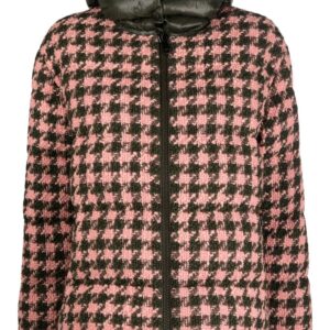 Moncler  houndstooth hooded puffer jacket