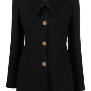 Versace keyhole-neck fitted blazer