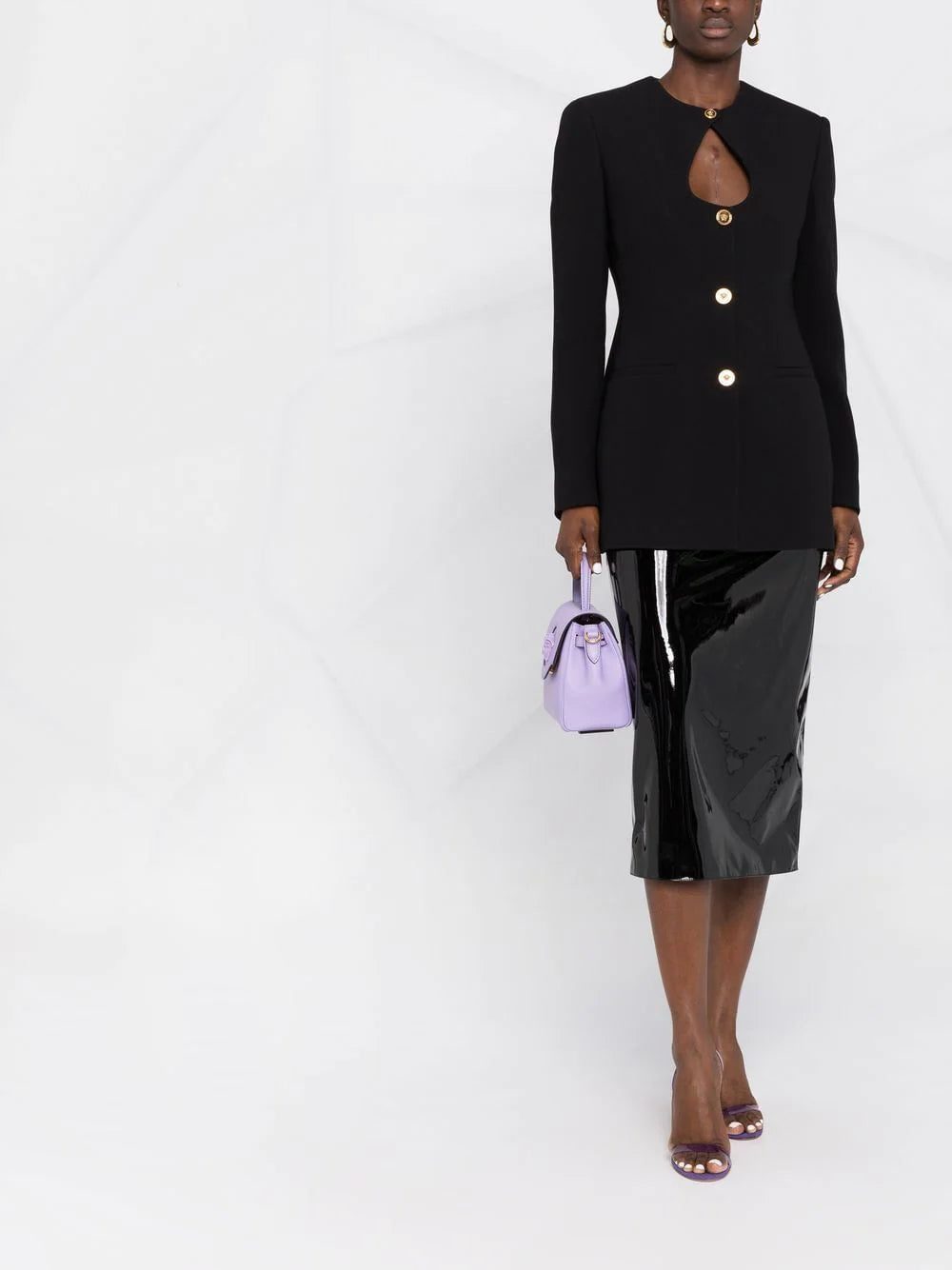 Versace keyhole-neck fitted blazer - Image 2