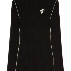 Off-White embroidered-logo ribbed mini dress