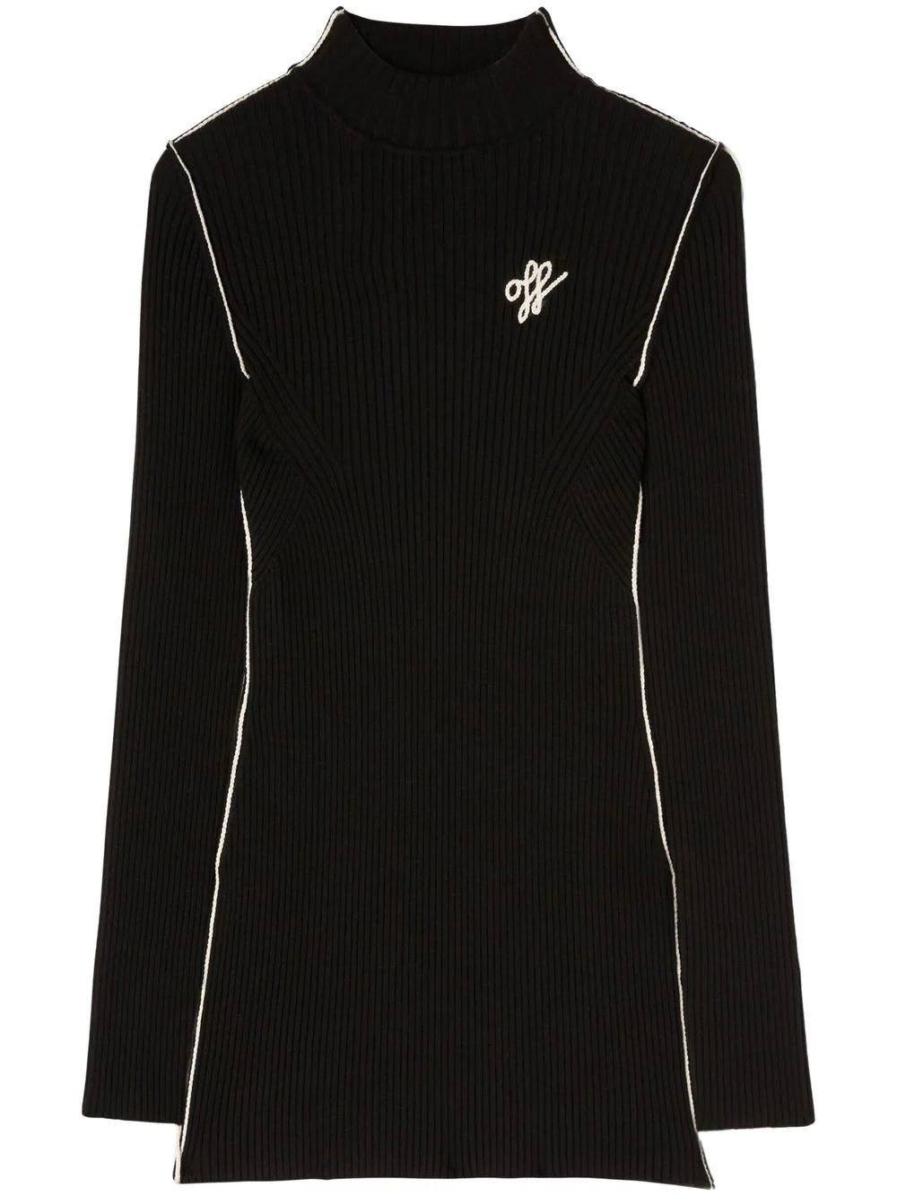 Off-White embroidered-logo ribbed mini dress