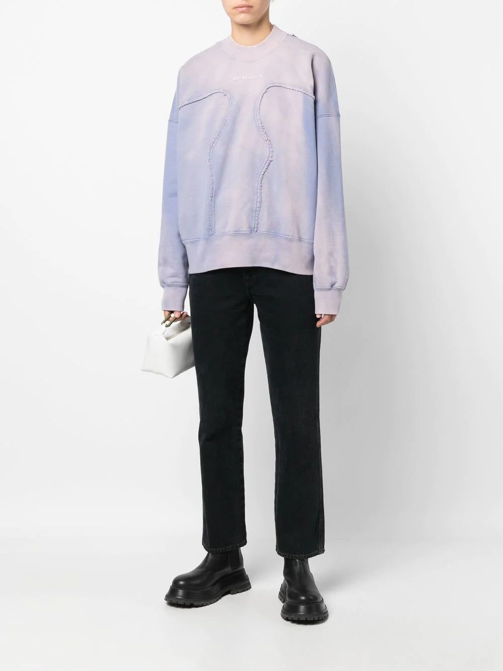 Off-White frayed panelling logo sweatshirt - Image 2