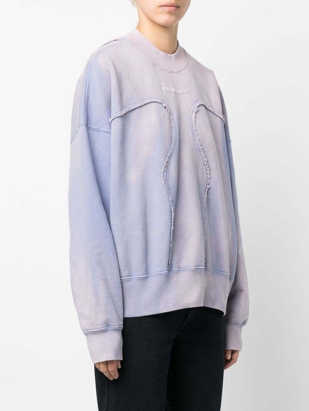 Off-White frayed panelling logo sweatshirt - Image 3