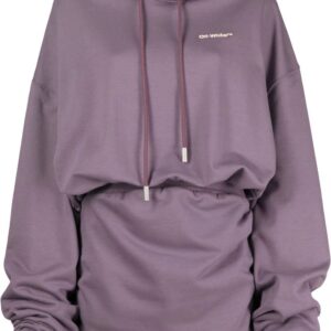 Off-White logo-embroidered hoodie dress