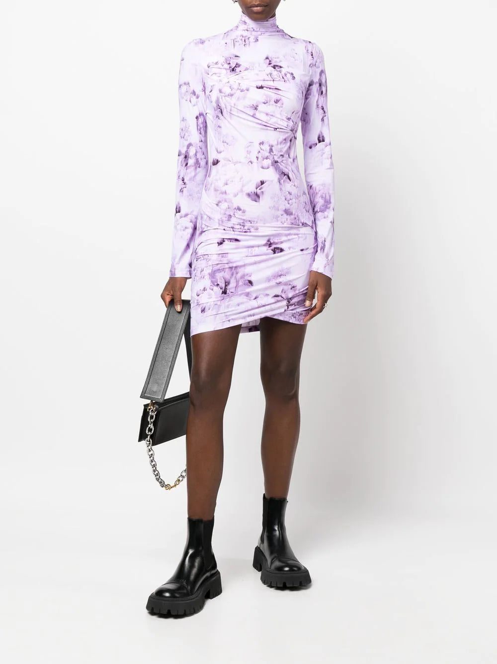 Off-White chine long-sleeve mini dress - Image 2