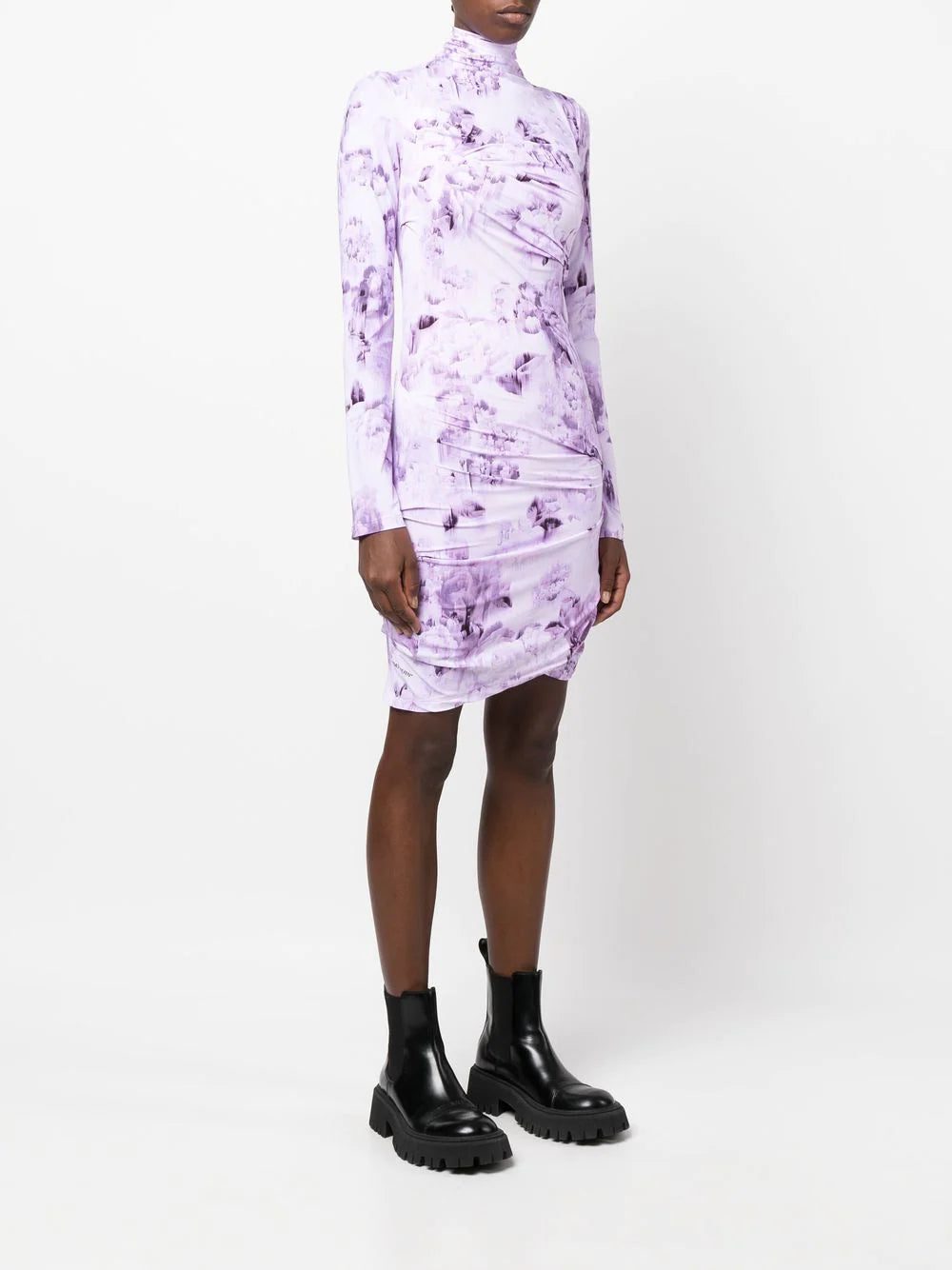 Off-White chine long-sleeve mini dress - Image 3