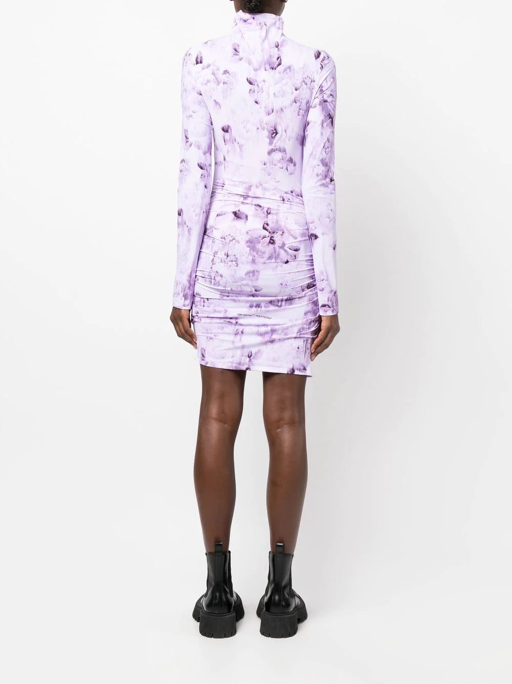 Off-White chine long-sleeve mini dress - Image 4