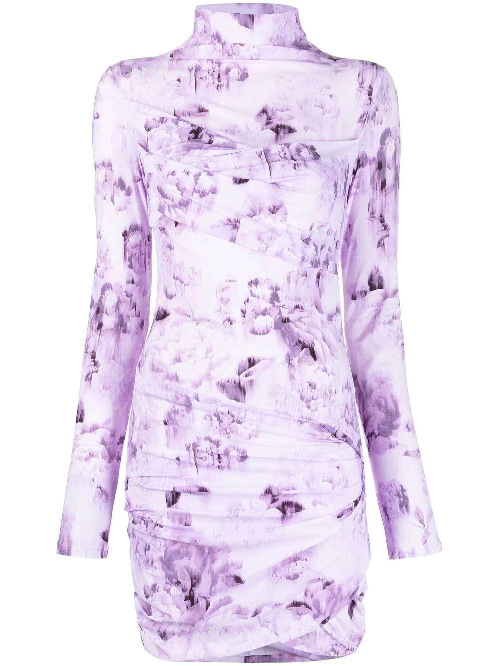 Off-White chine long-sleeve mini dress