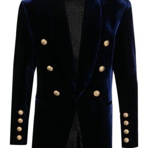 Balmain  double-breasted velvet blazer