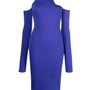 Off-White asymmetric long-sleeve midi dress