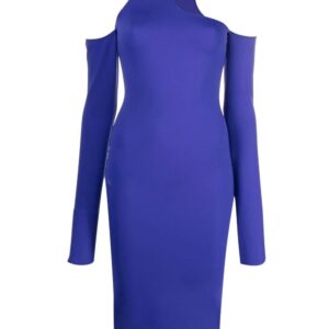 Off-White asymmetric long-sleeve midi dress