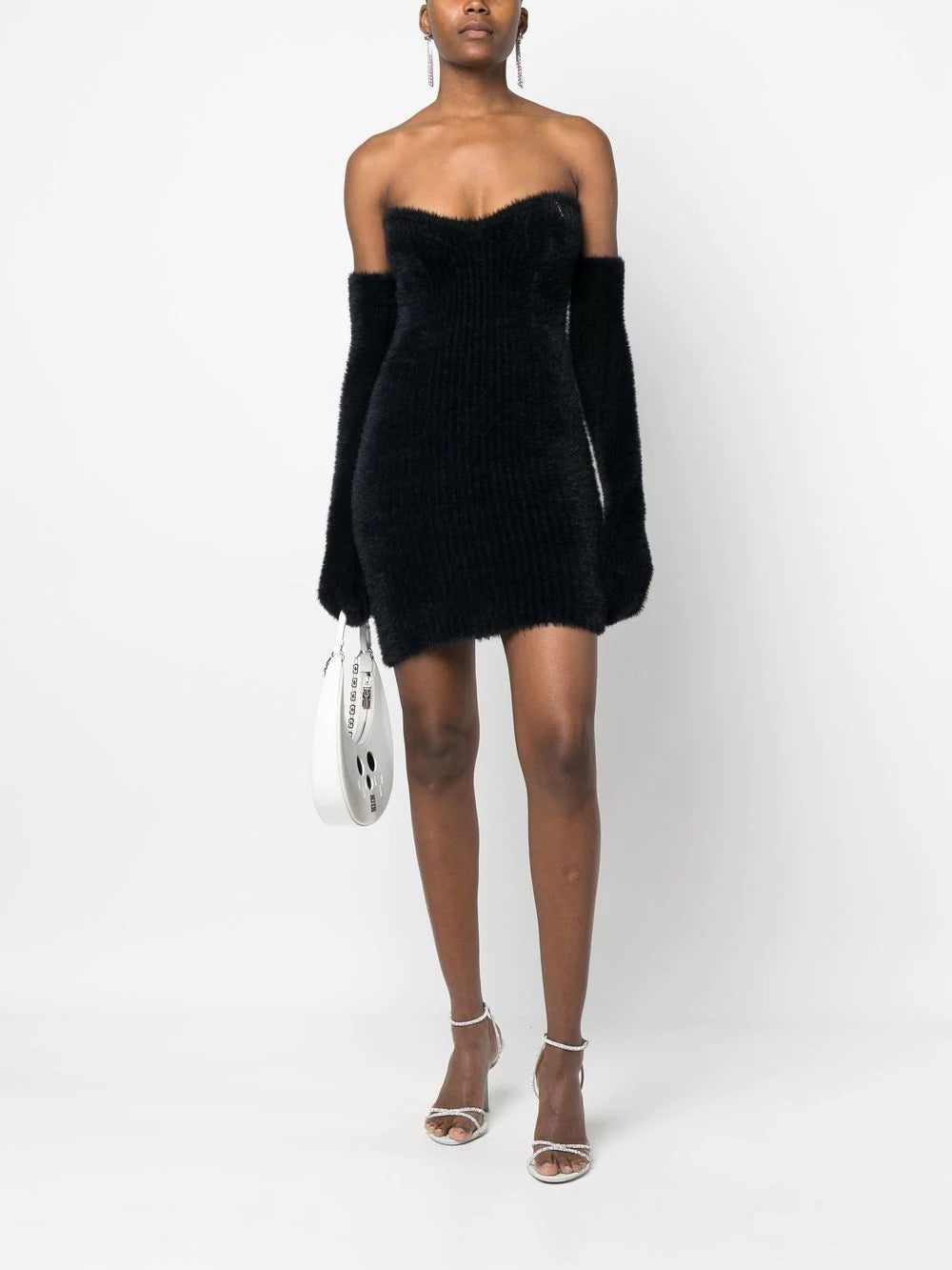 Off-White Fuzzy Gloves strapless minidress - Image 2