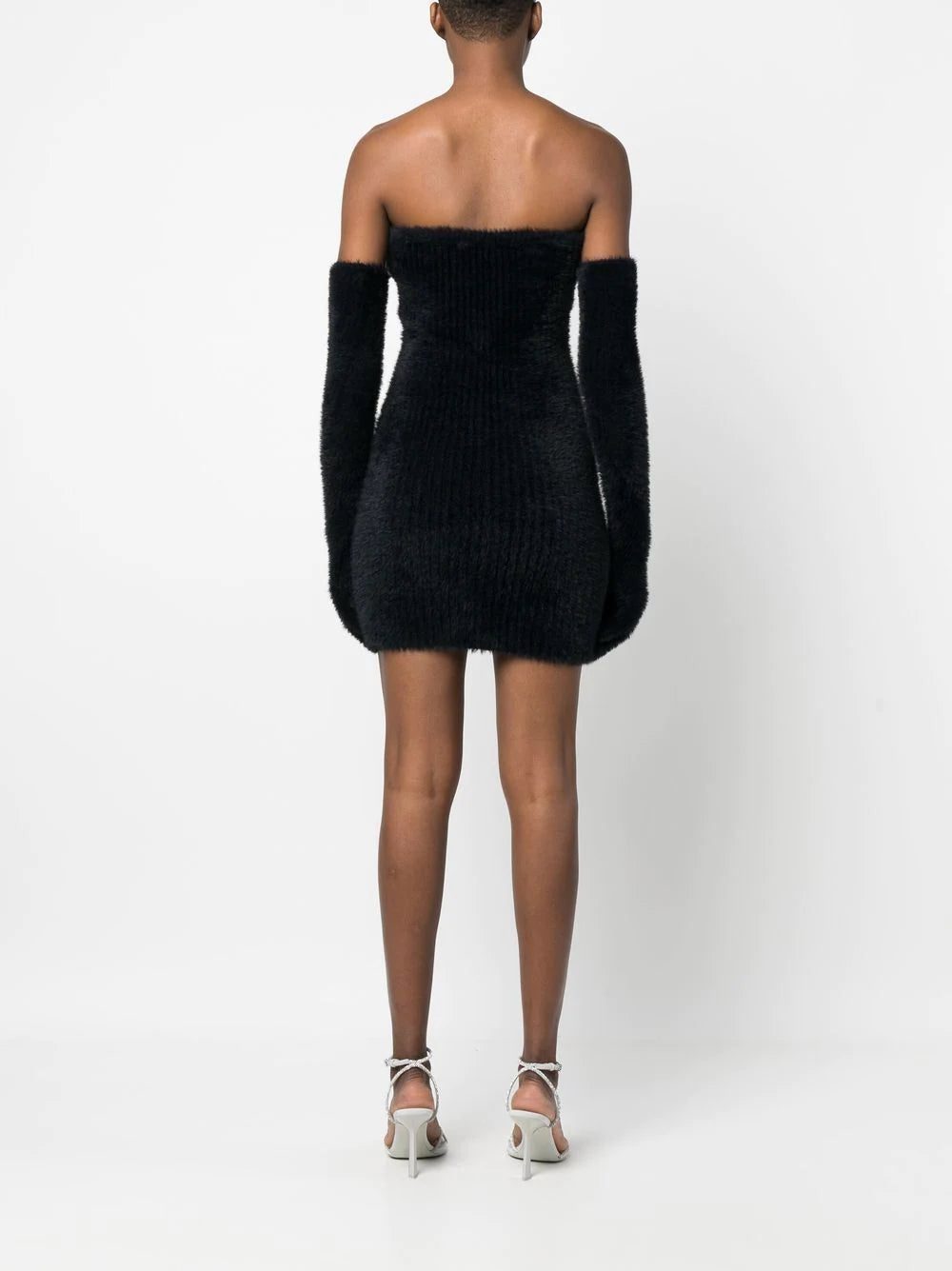 Off-White Fuzzy Gloves strapless minidress - Image 4