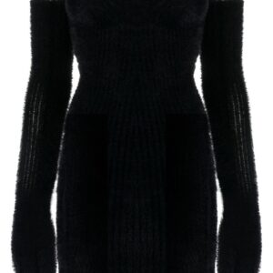 Off-White Fuzzy Gloves strapless minidress