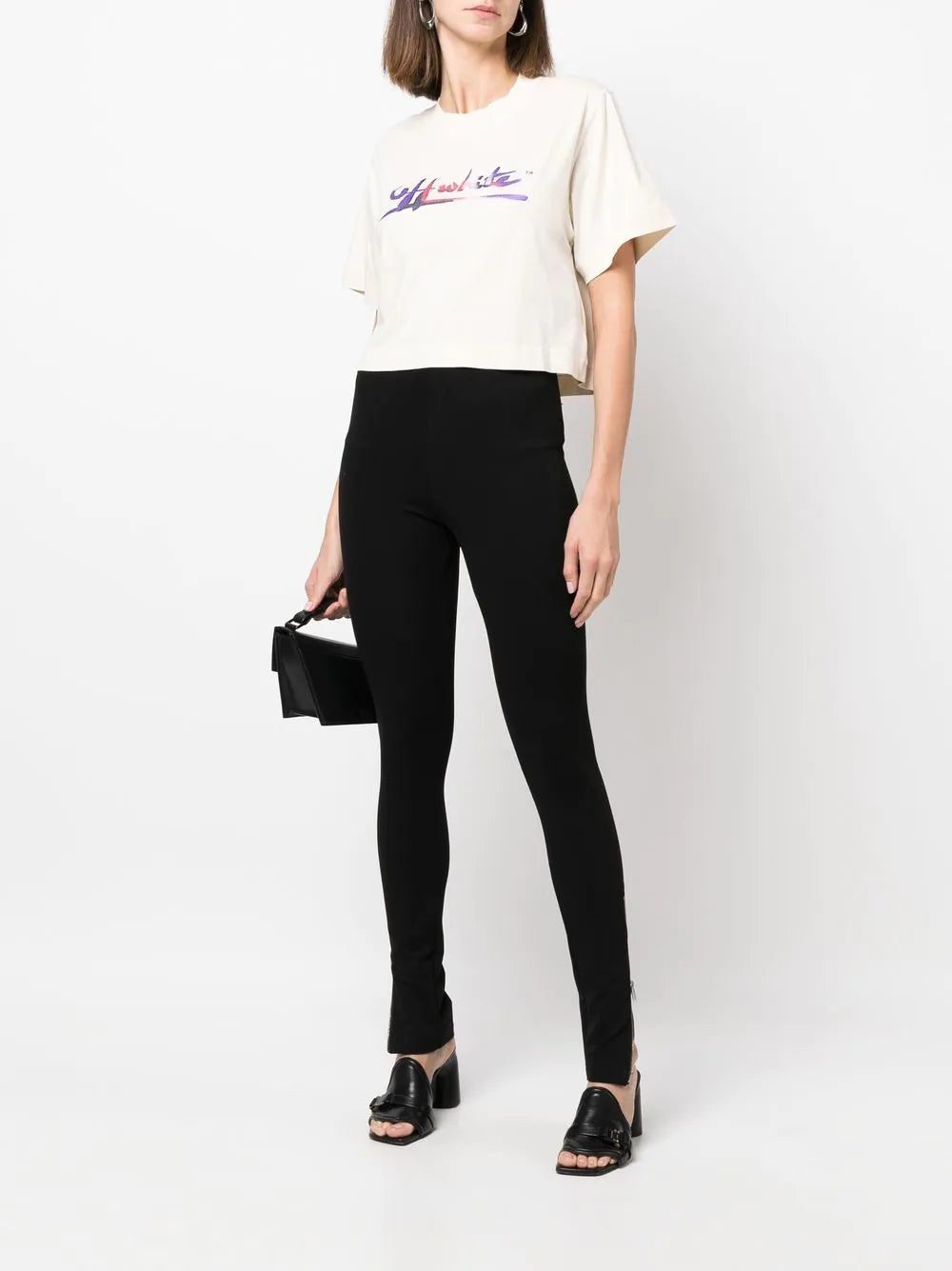 Off-White logo-print cropped T-shirt - Image 2