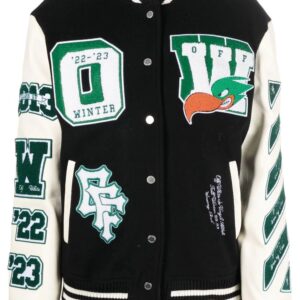 Off-White Embr Patches embroidered varsity jacket