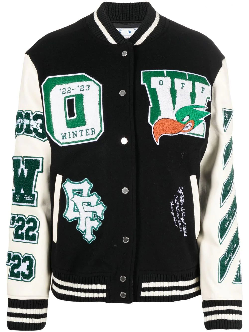 Off-White Embr Patches embroidered varsity jacket