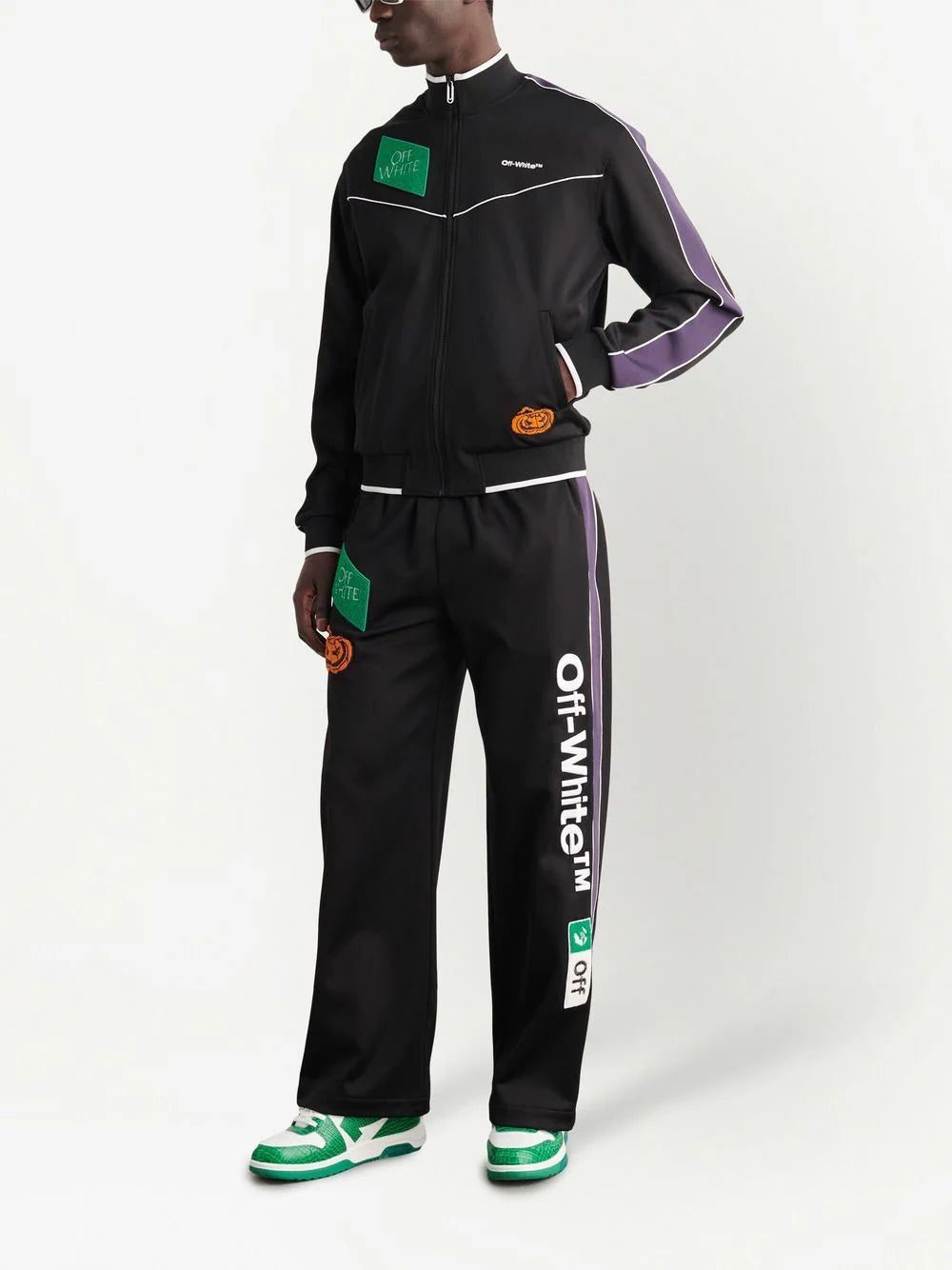 Off-White embroidered-logo zipped track jacket - Image 3