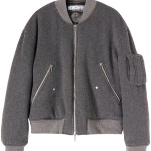 Off-White  embroidered-slogan bomber jacket