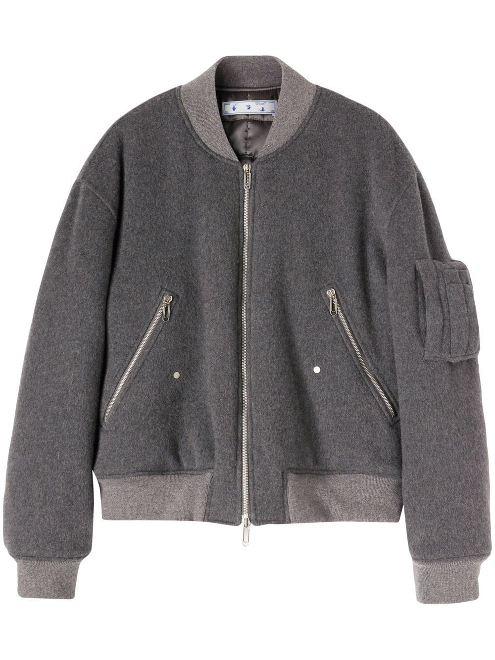 Off-White embroidered-slogan bomber jacket