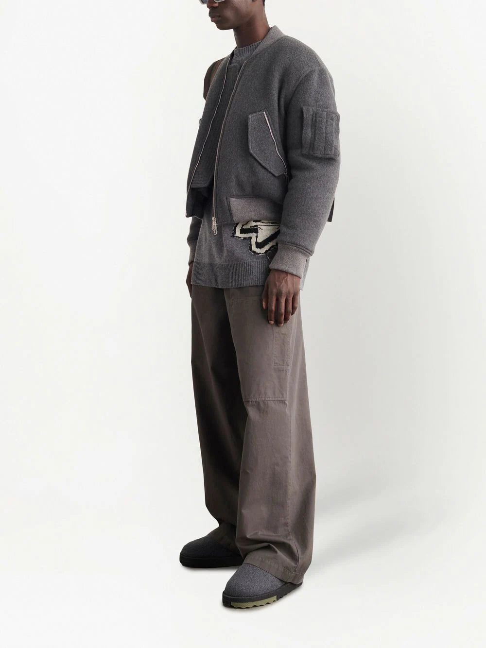 Off-White embroidered-slogan bomber jacket - Image 3