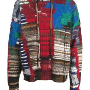 Off-White  Arrow Tab Chaos knitted hoodie