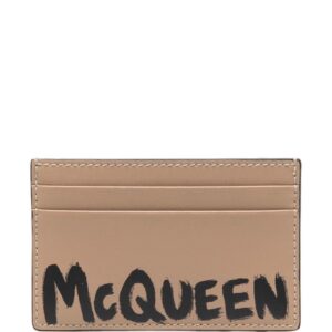 Alexander McQueen logo-print leather cardholder