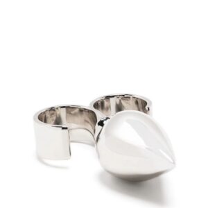 Gucci spike-detail two-finger ring