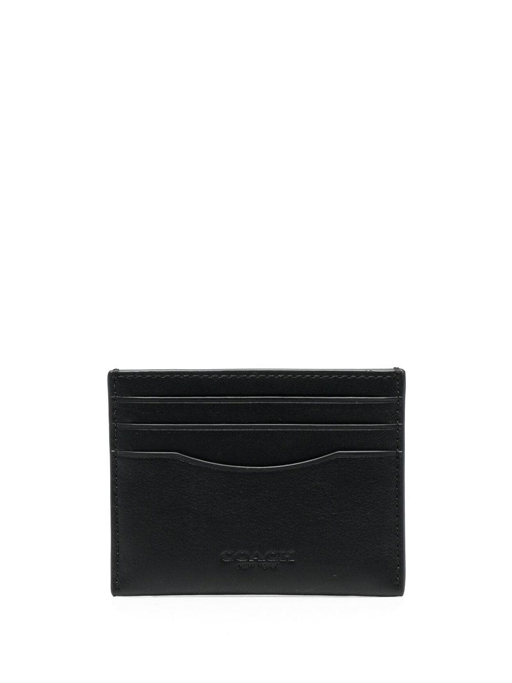 Coach logo-stamp leather cardholder