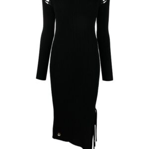 Philipp Plein lace-detail ribbed-knit dress