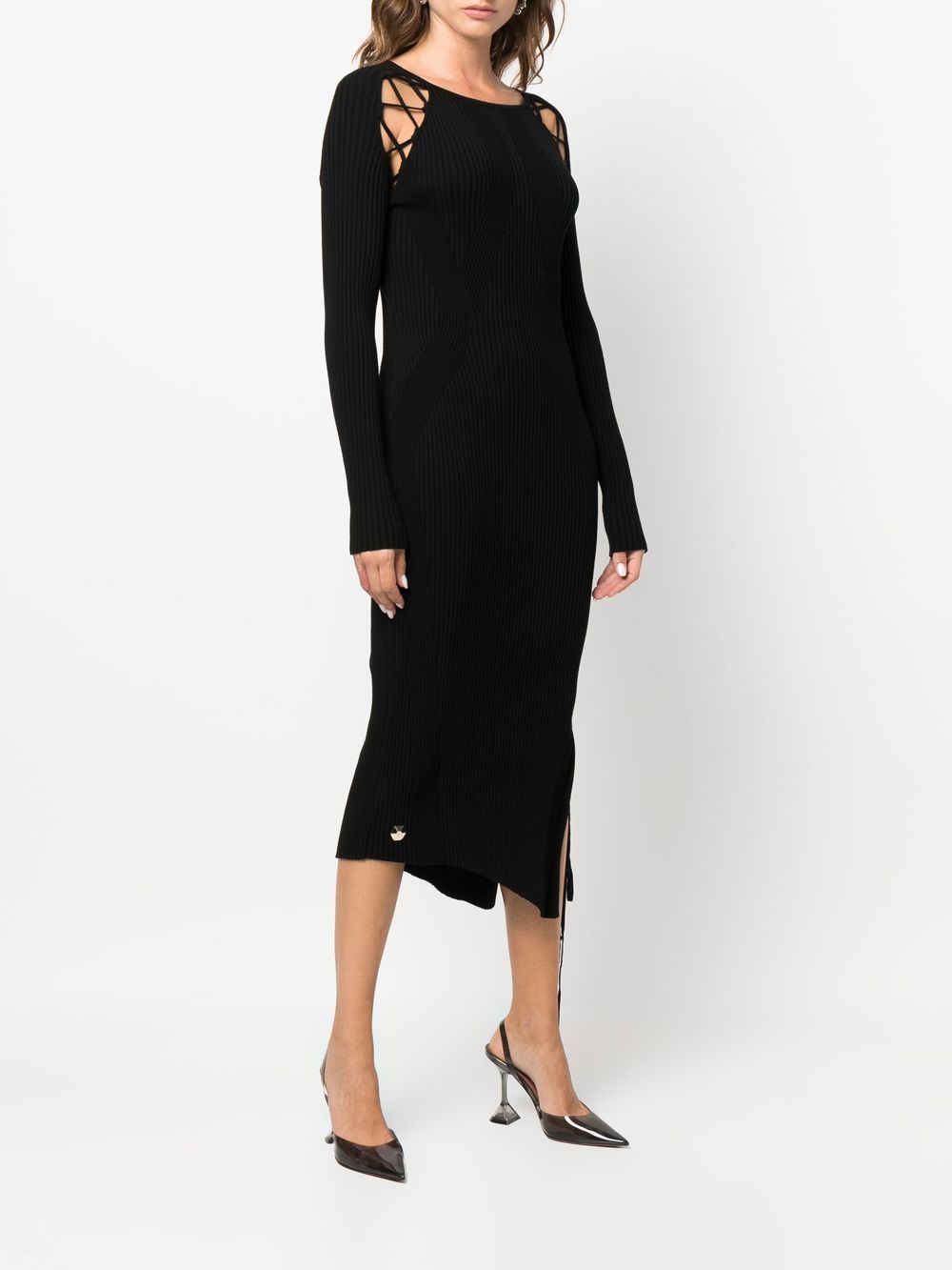 Philipp Plein lace-detail ribbed-knit dress - Image 3