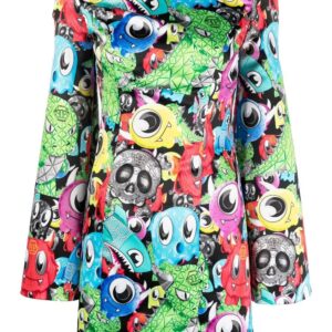 Philipp Plein graphic-print long-sleeve dress