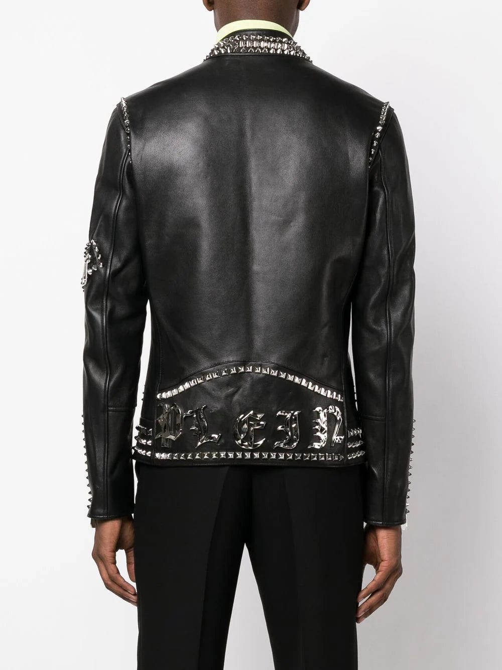 Philipp Plein Rockstud-embellished leather biker jacket - Image 4