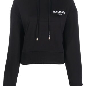Balmain  logo print drawstring hoodie
