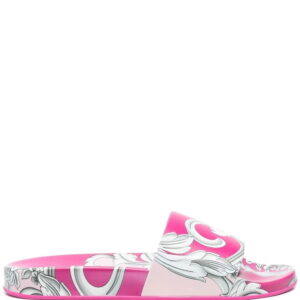 Versace  Silver Baroque pool slides
