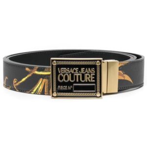 Versace baroque-pattern logo-plaque belt