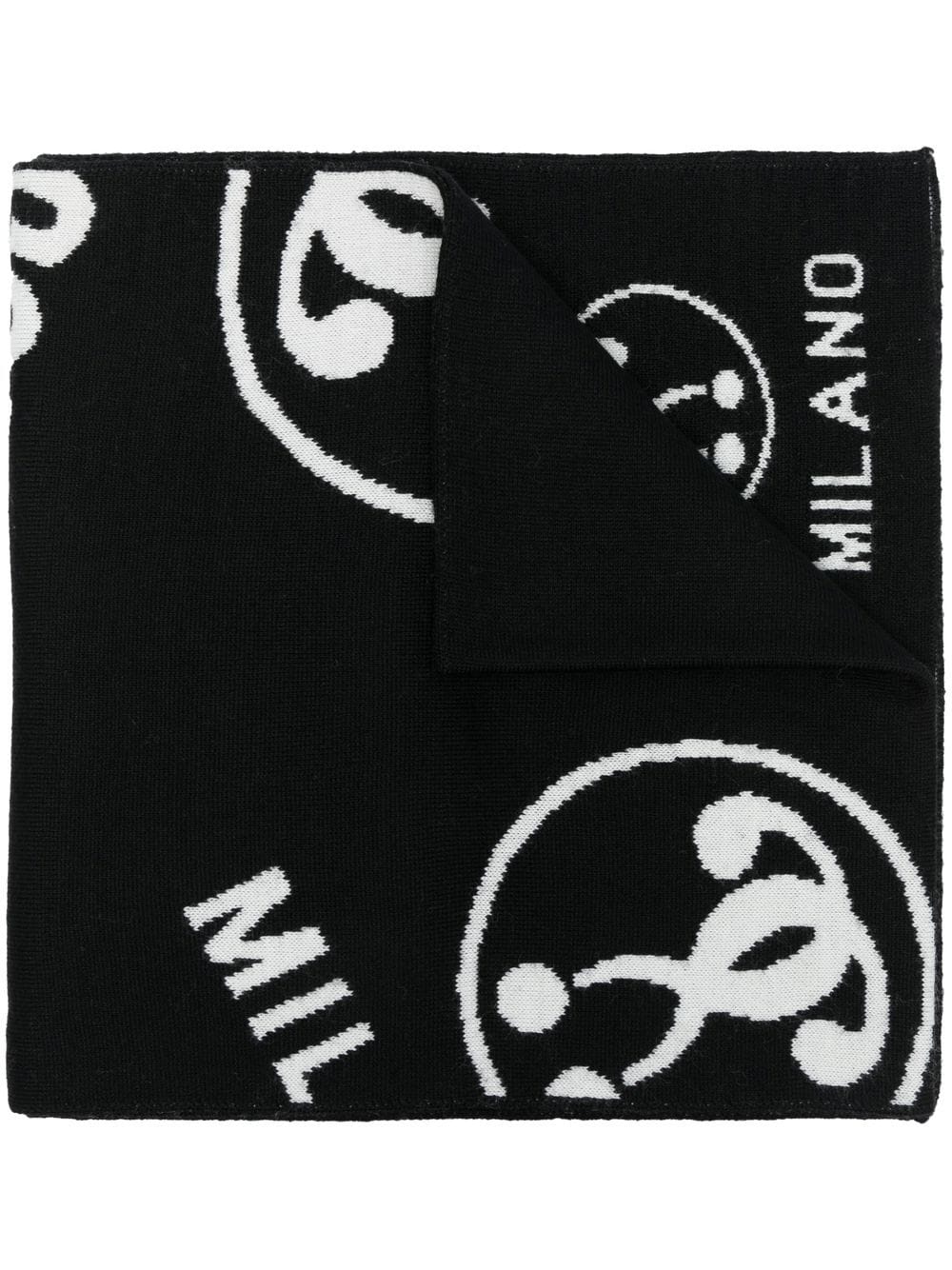 Moschino intarsia-knit wool-blend scarf