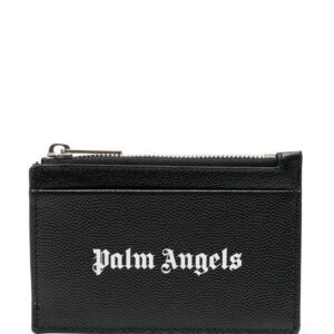 Palm Angels Gothic logo-print zipped cardholder