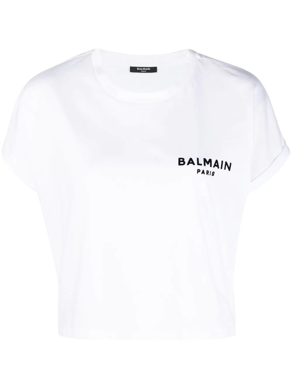 Balmain logo-print cropped T-shirt