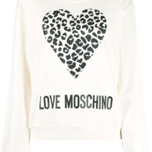Love Moschino heart-print cotton sweatshirt