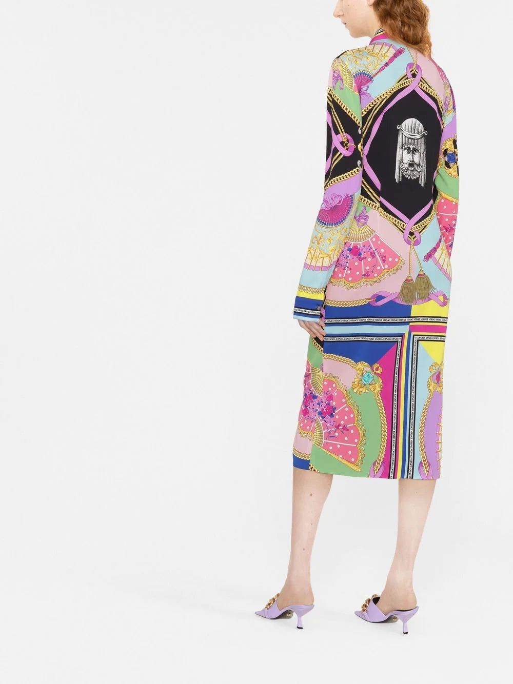 Versace I Ventagli midi shirt dress - Image 3