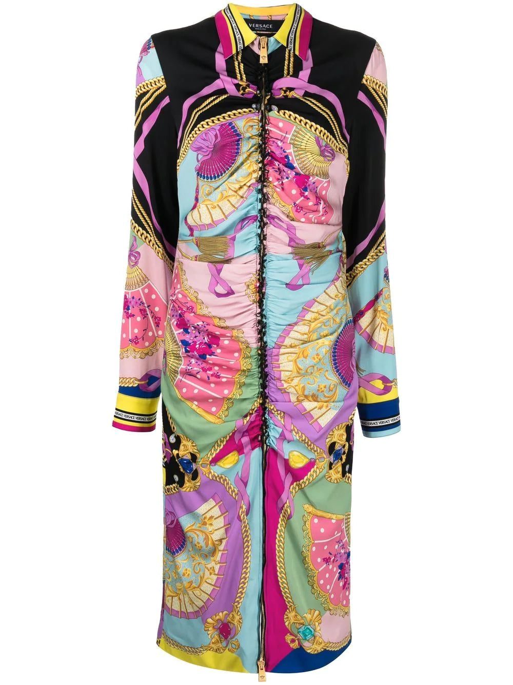 Versace I Ventagli midi shirt dress