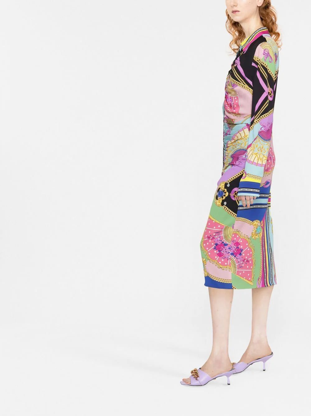 Versace I Ventagli midi shirt dress - Image 4
