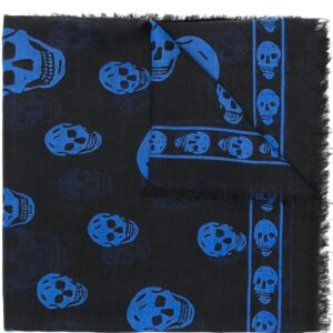 Alexander McQueen skull-print fringed scarf