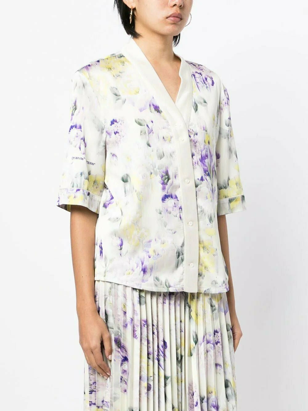 Off-White floral-print satin blouse - Image 3