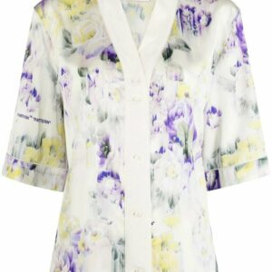 Off-White  floral-print satin blouse