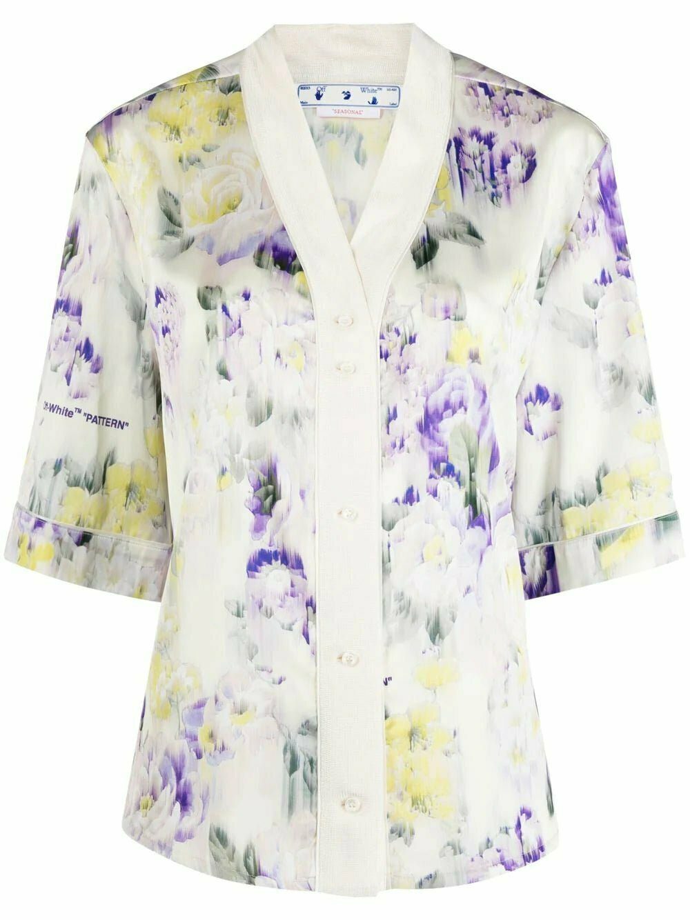 Off-White floral-print satin blouse