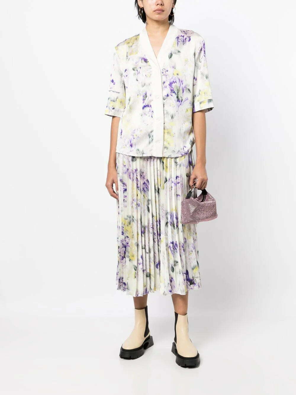 Off-White floral-print satin blouse - Image 2