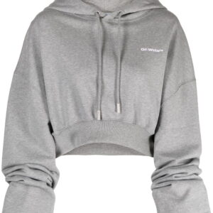 Off-White  logo-print cropped hoodie