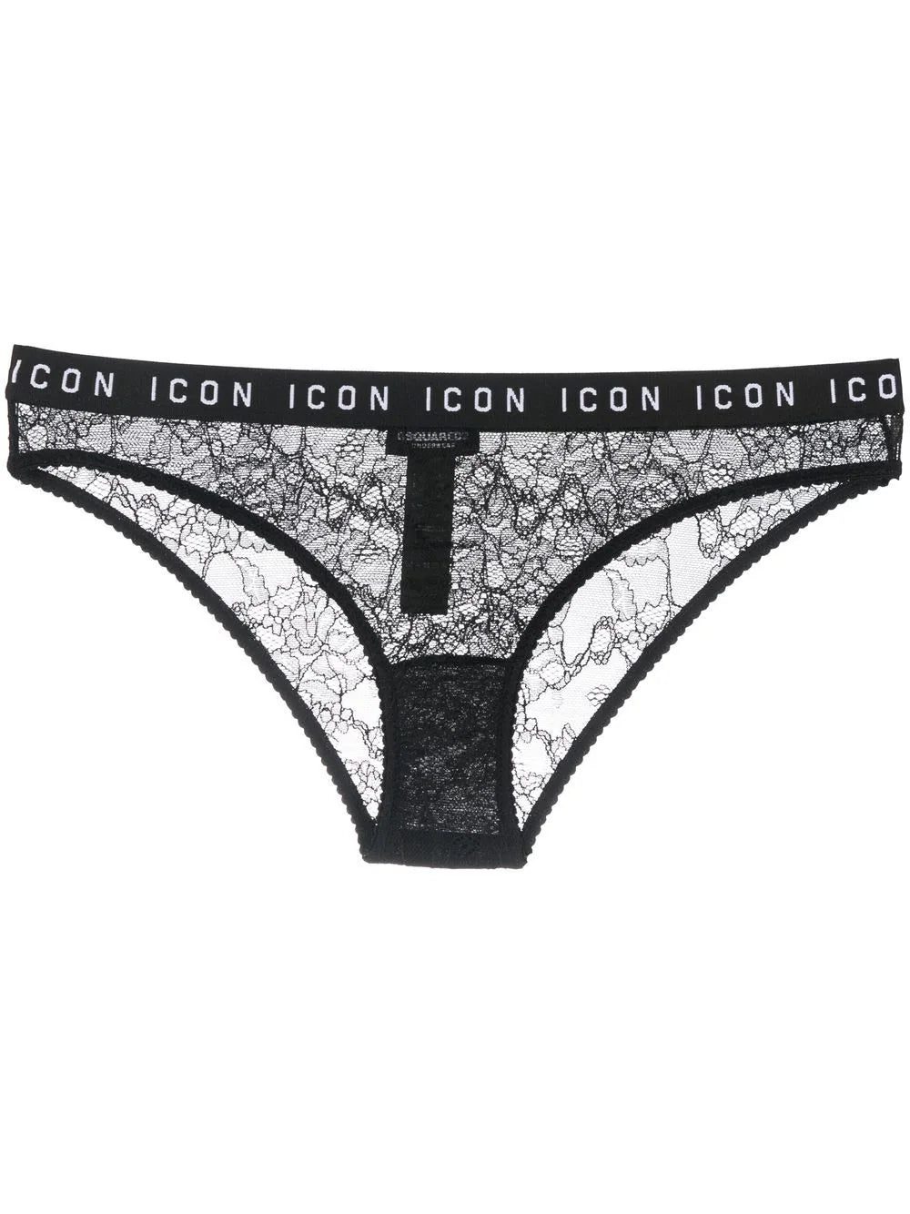 DSQUARED2 lace logo-waist briefs